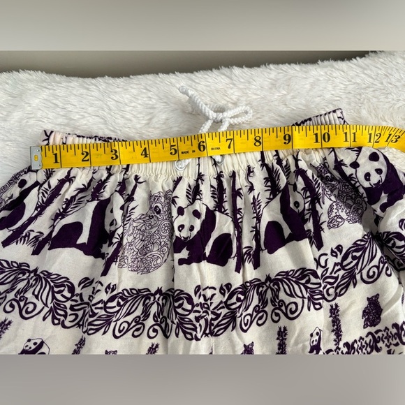 Kathmandu Imports Womens Size Large Pants Panda Pattern Lounge Pull on Rayon - Picture 7 of 10